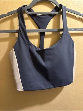 SKIMS Navy and White Racerback Crop Tank